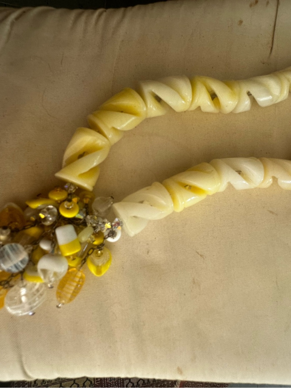 Women’s Yellow and Cream Statement Necklace